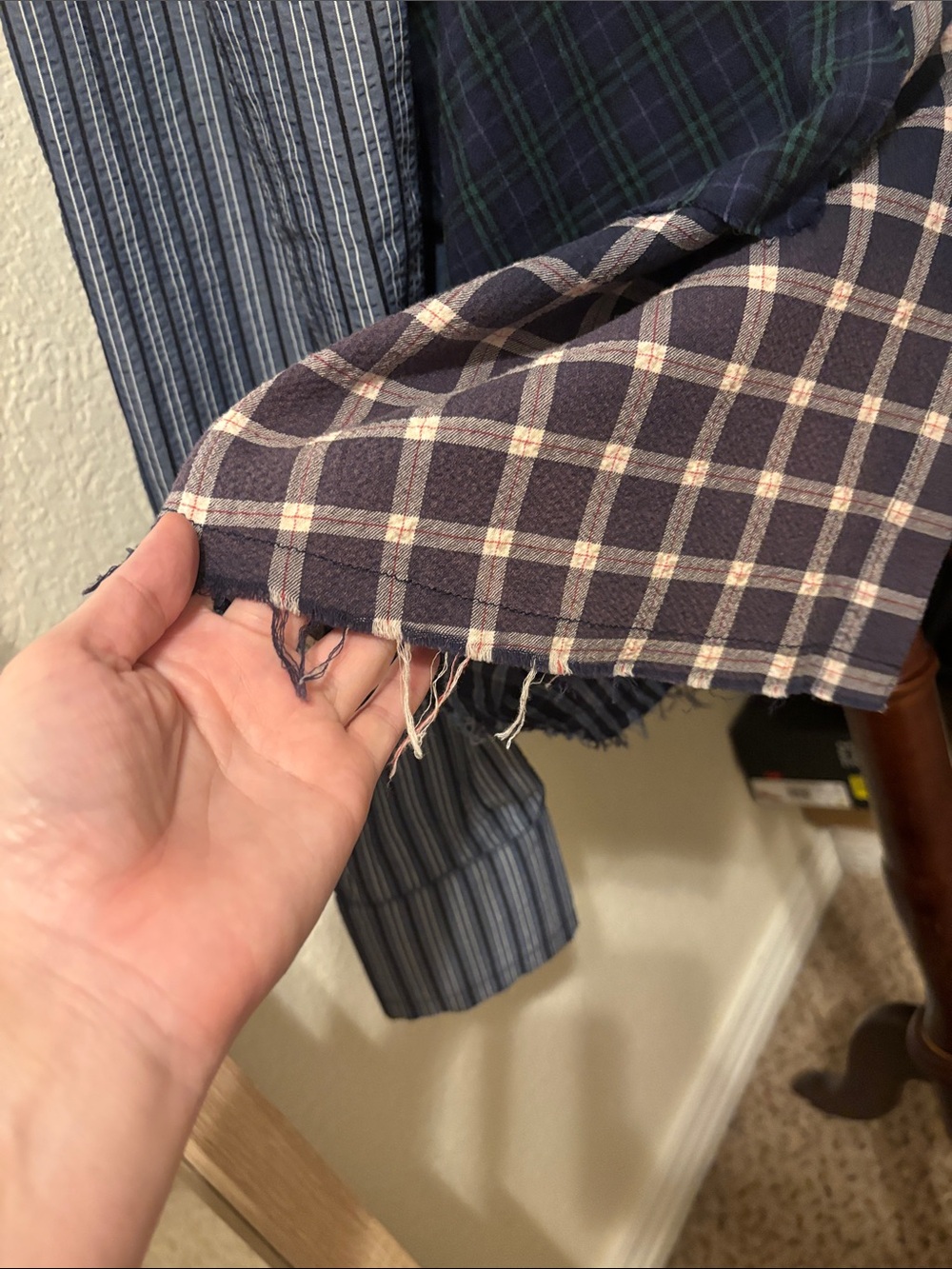Free People The Tales Patchwork Check Stripe Button Down Size Medium NWT - Picture 6 of 10